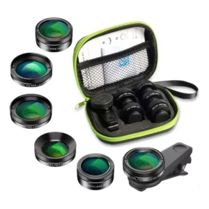 Apexel Kit Lentes 6 En 1 Fish Eye Wide Angle Macro + Filtros - Imagen 1