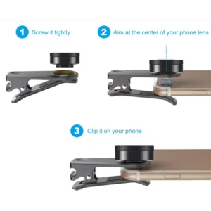 Apexel Kit Lentes 6 En 1 Fish Eye Wide Angle Macro + Filtros - Imagen 3