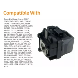 Bombilla Proyector H690 Vs345 1040 Hogar Vs340 Ex5250 Lámpar - Imagen 6