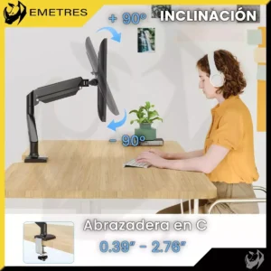 Brazo Para Monitor, Base Monitor Escritorio, Soporte Para Monitor, Soportes Para Pantallas Monitor 17 A 32 Pulgadas, Base Tv Brazo 32 Pulgadas Emetres - Imagen 7
