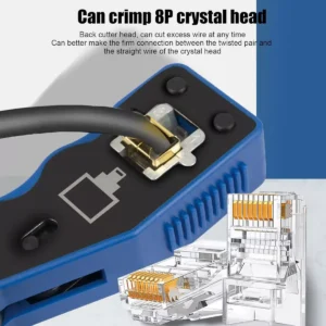 Crimpeadora Rj45 Cat6 Anticorte Profesional Cable De Red - Imagen 3