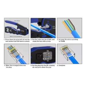 Crimpeadora Rj45 Cat6 Anticorte Profesional Cable De Red - Imagen 5