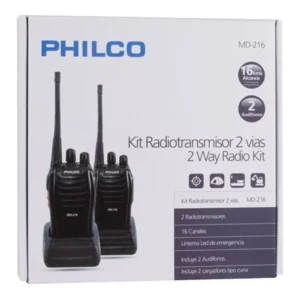 Radio Transmisor Philco Md216 2uni Ideal Guardias -bascotel Color Negro - Imagen 3